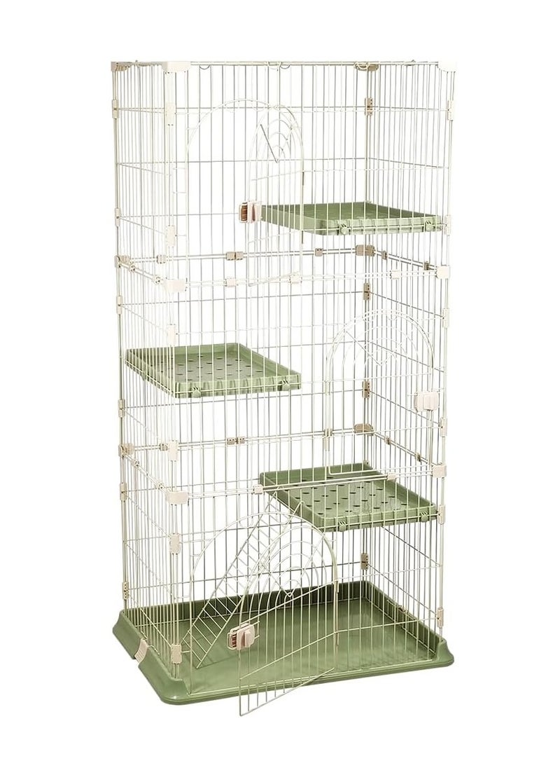 NNC PETS Multi-layer cat cage with Sturdy construction, Widened platforms, Step ramps and Multiple Door with spring lock, 162 cm Indoor & Outdoor Cat playpen, Lockable wheels, and Easy to assemble, (Green)  - Image 1