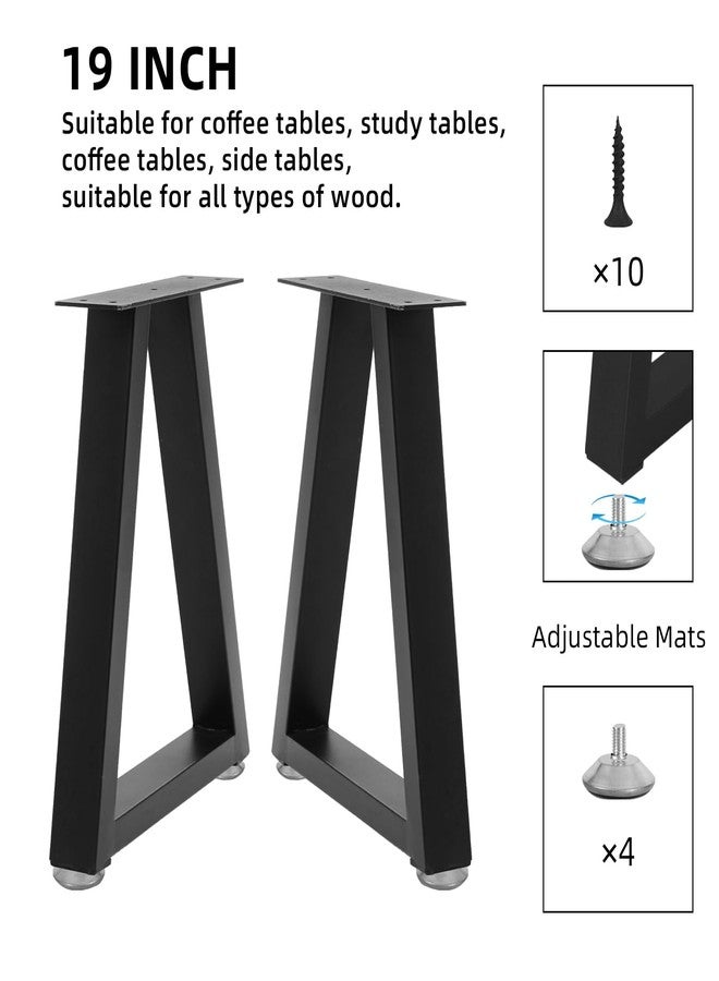 Rioychan 19 '' Trapezoid Metal Table Legs,Replacement Furniture Legs Set of 2 for DIY Coffee Tables, Bench, Modern Desks, Night Stands, Sofa(19.3”H x 13”W) - Image 3