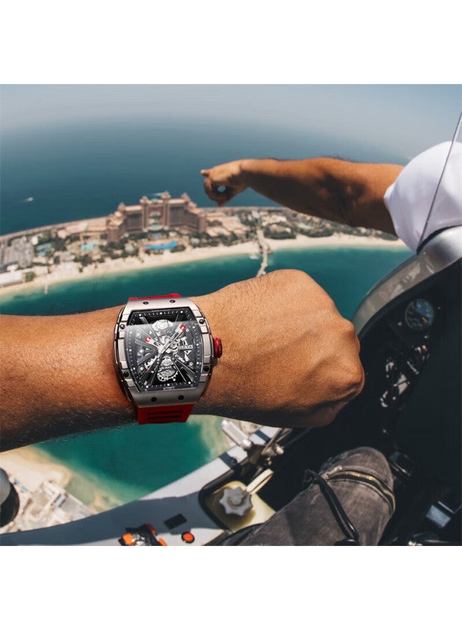 Geya Guobiao G-max Series, Brand Watch, Men's Barrel-shaped Skeleton Fully Automatic Mechanical Watch, Gift For Boyfriend - Image 2