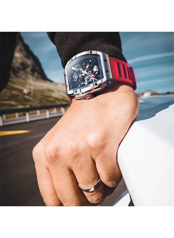 Geya Guobiao G-max Series, Brand Watch, Men's Barrel-shaped Skeleton Fully Automatic Mechanical Watch, Gift For Boyfriend - Image 3
