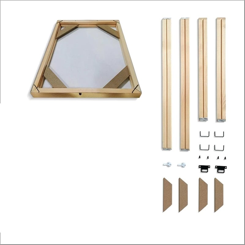 Picture Frames Simplicity Painting Frame Wooden Picture Framed Upper DIY Solid Wood Wall Frame(Height 30cm,Width 45cm) - Image 1