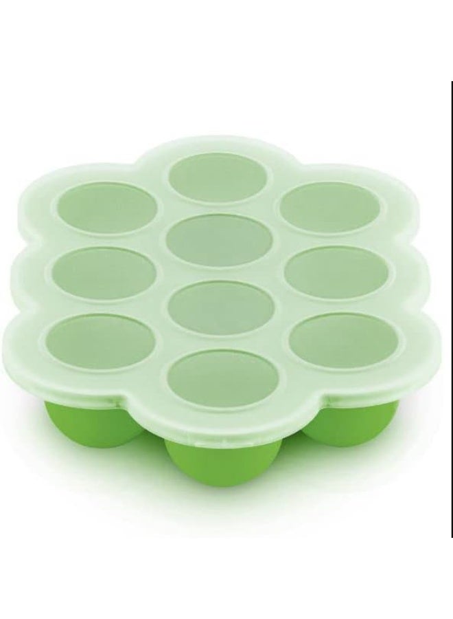 Silicone Food Freezer Tray With Clip-On Lid Green - Image 2