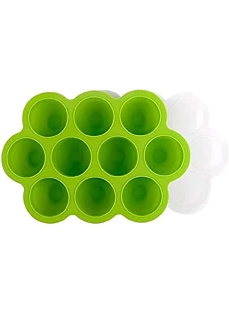 Silicone Food Freezer Tray With Clip-On Lid Green - Image 1