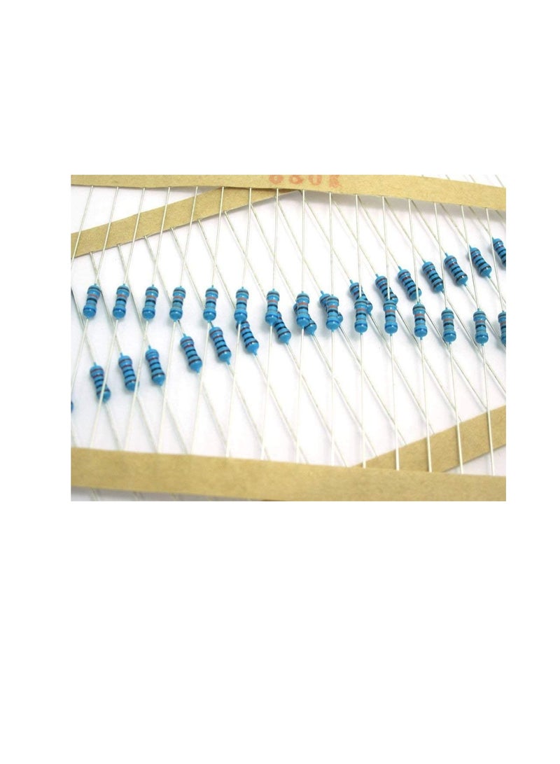 1/4W Metal Film Resistor, 5 Colour Ring Band 1% Ω Ohms Tolerance, For Electrical DIY Pack of 50 (1/4W 2KΩ (2000ohms))  - Image 3