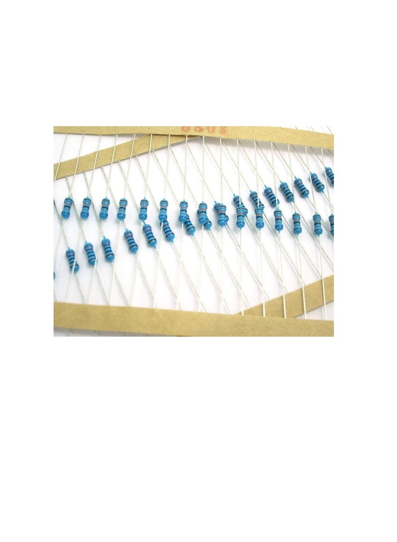 1/4W Metal Film Resistor, 5 Colour Ring Band 1% Ω Ohms Tolerance, For Electrical DIY Pack of 50 (1/4W 2KΩ (2000ohms))  - Image 2