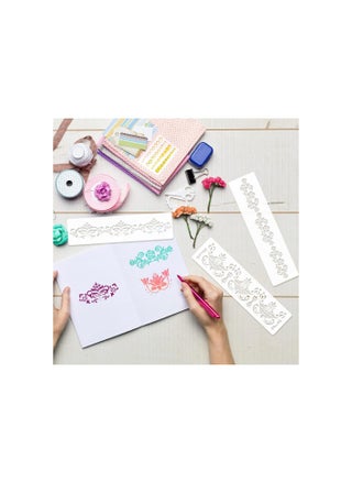 8 Pieces Ornate Border Stencil Flower Stencil Template Cake Decorating Templates Reusable DIY Art and Craft Stencil Floral Edge Baking Tool for Painting on Wood, Canvas, Paper, Fabric - pzsku/Z8AAA03940D71B0C05C06Z/45/_/1731674136/27e196fd-9f7c-42b3-92c7-c20f12b84e22