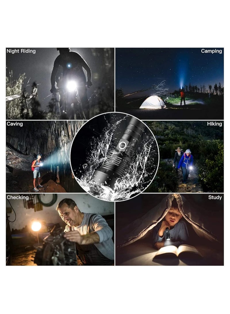 Ultra Powerful Tactical Flashlight with Adjustable Zoom Beam, Rechargeable Battery, Power Indicator and Heavy-Duty Metal Body for Camping, Outdoor Use and Emergencies - Image 5