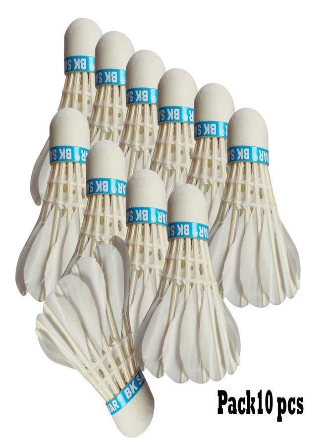 Rioff® Shuttlecock Badminton Shuttlecock Duck Feather Shuttlecock Pack of 10 (Blue Red,White) - Image 2