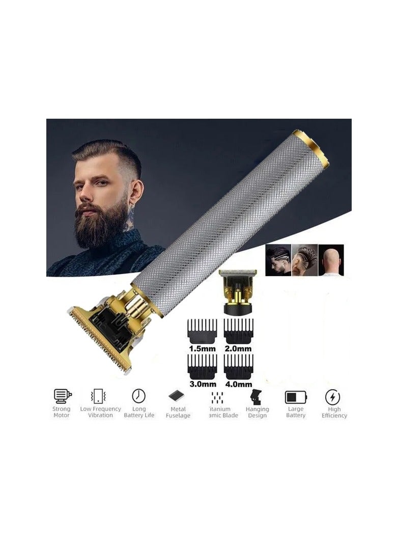 مقص شعر احترافي 1 قطعة، ماكينة حلاقة شعر بتقنية T-Blade بدون فراغ، مقصات قابلة لإعادة الشحن بدون سلك، ماكينة حلاقة كهربائية لللحية، مجموعة قص الشعر هدايا للرجال - Image 3