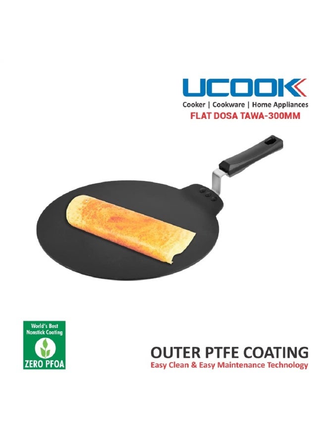 UCOOK Flat Dosa Tawa 300 mm (Model PK0413) – Induction-Ready Non‑Stick Aluminium, Cool‑Touch Bakelite Handle  - Image 1