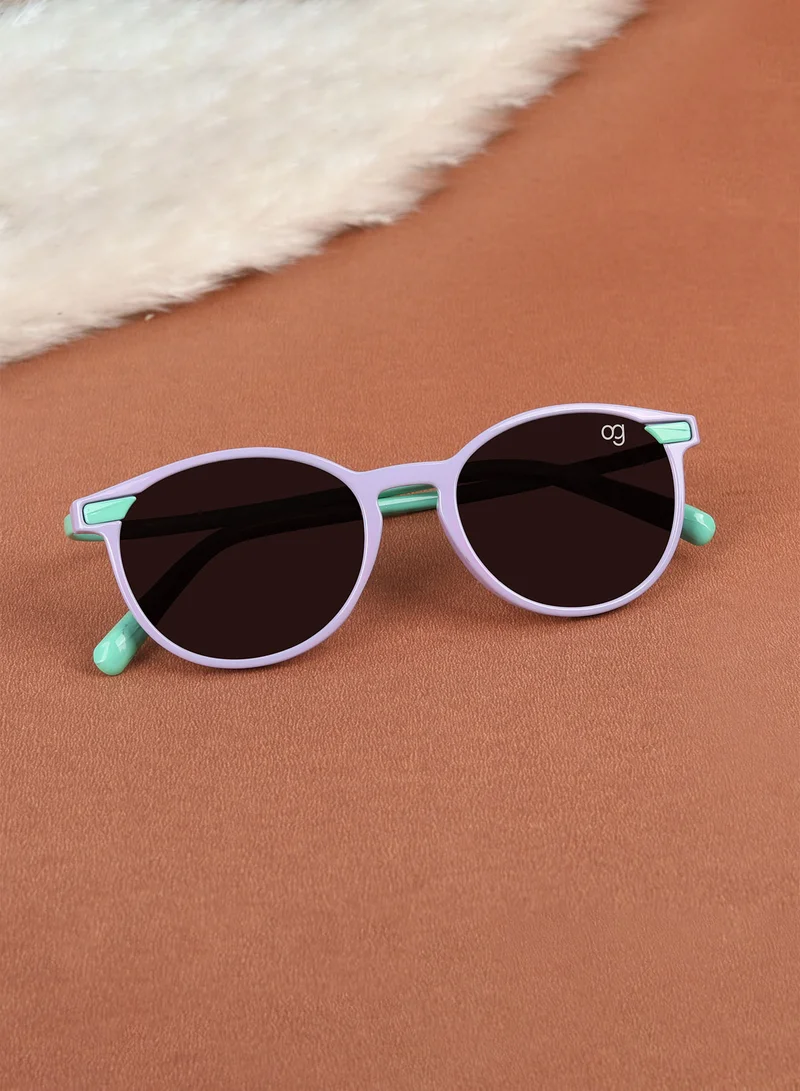 Woggles Stylish Lavender & Green Wayfarer Kids Sunglasses