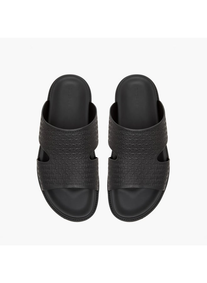 DUCHINI Men's Logo Embossed Slip-On Comfort Sandal  - Image 1