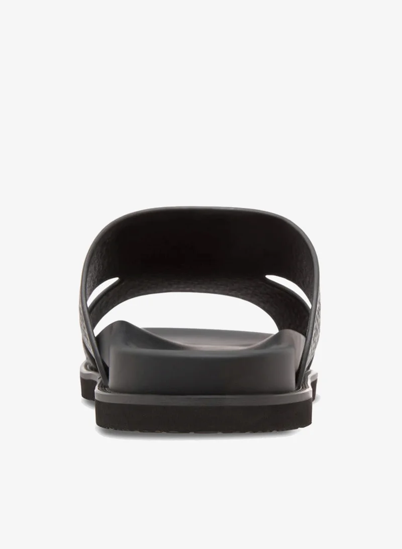 DUCHINI BLACK Men's Logo Embossed Slip-On Comfort Sandal for Men | Best Price UAE