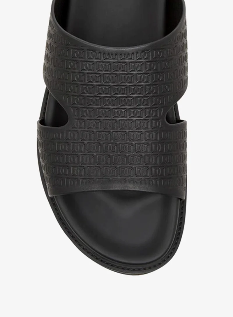 DUCHINI BLACK Men's Logo Embossed Slip-On Comfort Sandal for Men | Best Price UAE