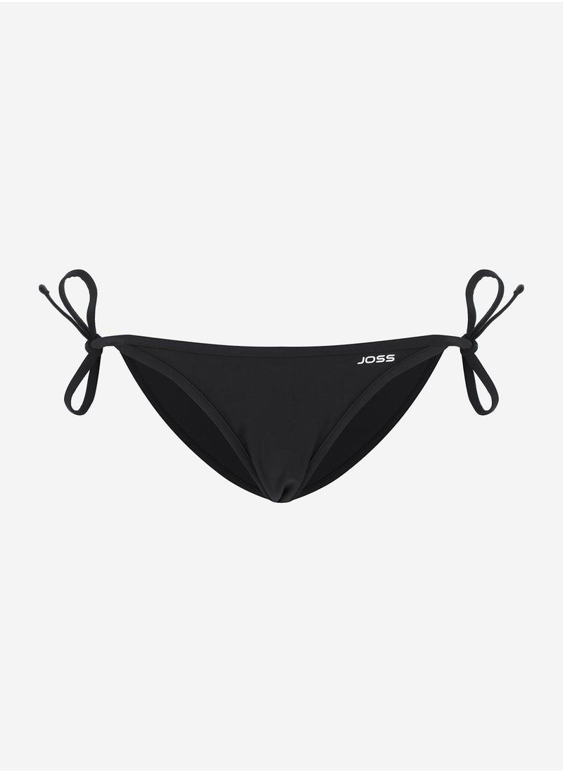 Joss Joss Women's Black Swimming Trunks – Elastic, Quick-Drying Material, Side Ties for Secure Fit, Comfortable and Stylish for Beach Vacations 