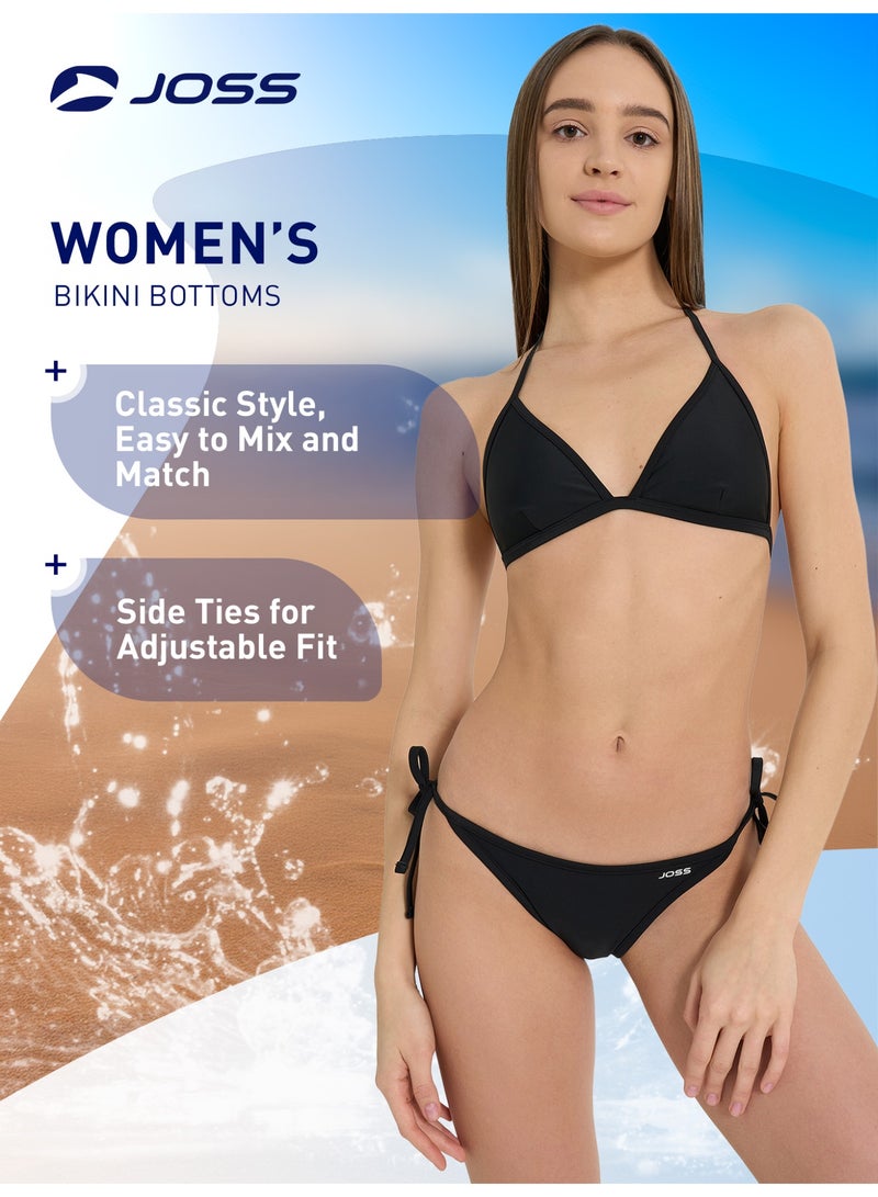 Joss Women's Black Swimming Trunks – Elastic, Quick-Drying Material, Side Ties for Secure Fit, Comfortable and Stylish for Beach Vacations - Image 2