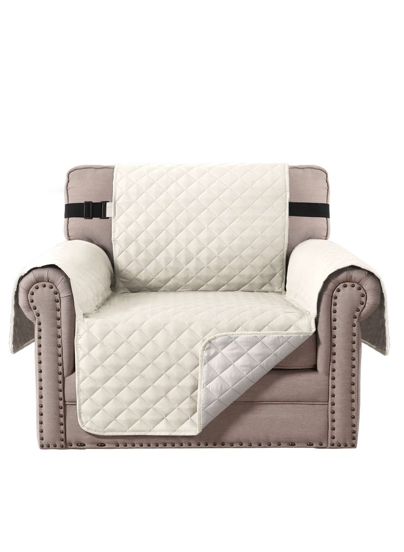 KASTWAVE Reversible Chair Cover for Dogs Pet Water Repellent Sofa Cover Chair Slipcover 2" Thick Straps Slip-Resistant Chair Protector Soft Quilted Seat Width Up to 21"  - Image 1