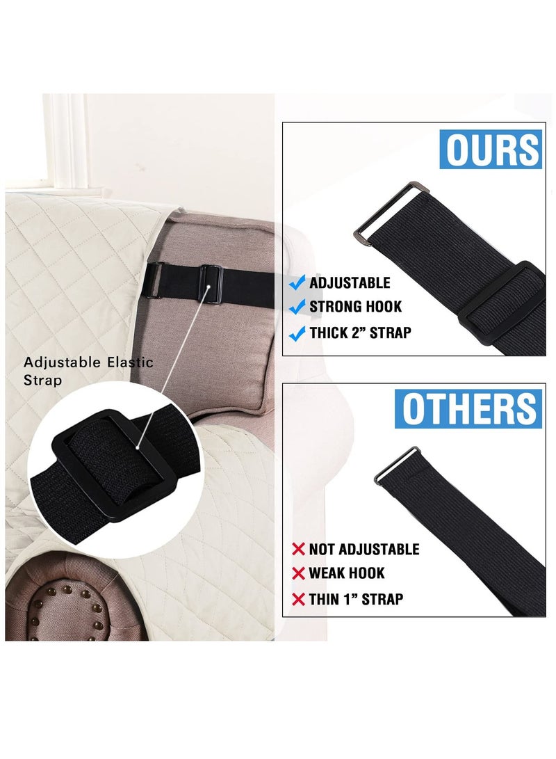 KASTWAVE Reversible Chair Cover for Dogs Pet Water Repellent Sofa Cover Chair Slipcover 2" Thick Straps Slip-Resistant Chair Protector Soft Quilted Seat Width Up to 21"  - Image 3
