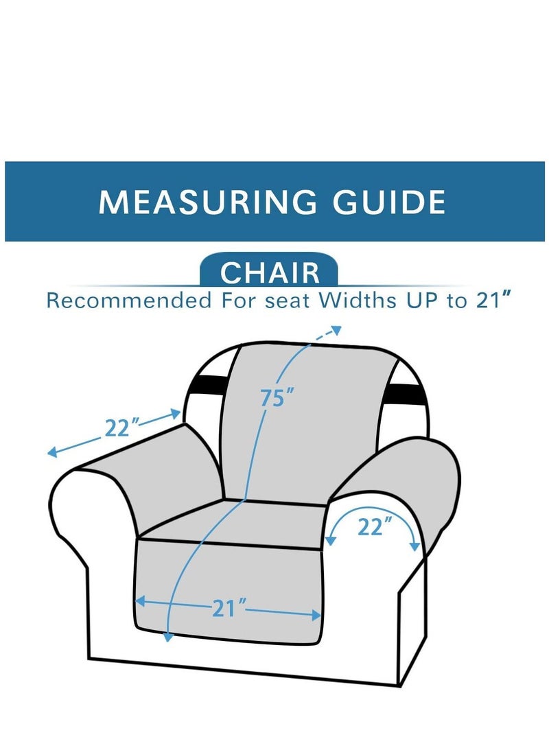 KASTWAVE Reversible Chair Cover for Dogs Pet Water Repellent Sofa Cover Chair Slipcover 2" Thick Straps Slip-Resistant Chair Protector Soft Quilted Seat Width Up to 21"  - Image 2