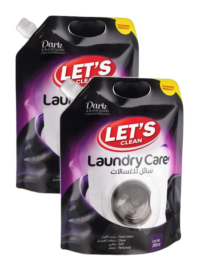 LET'S CLEAN Laundry Liquid Detergent Dark 2L, Pack of 2 - Image 1
