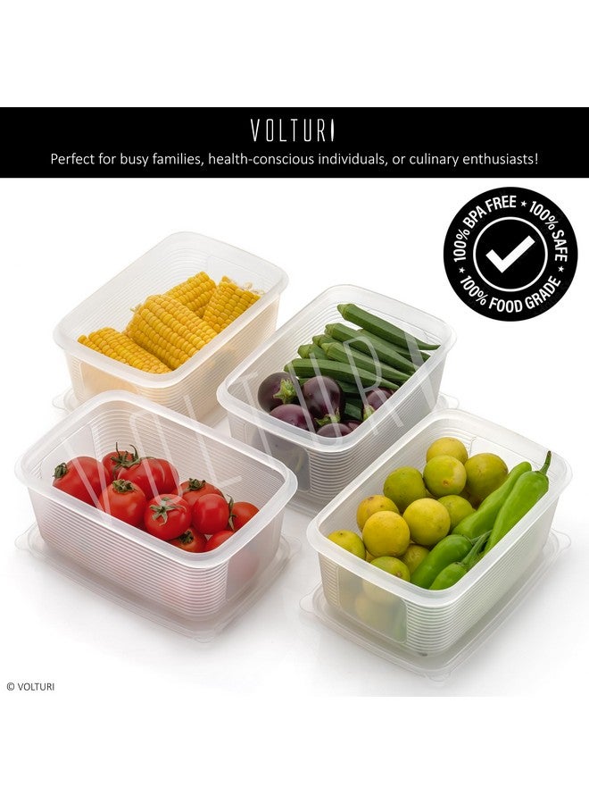 VOLTURI Fridge Storage Containers (Pack of 1), Fridge Organiser Storage Boxes with Lids, Stackable Organizer, Fridge Storage Box Keep Fruits, Vegetables Fresher, 1800 ML - Image 5