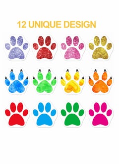 Excefore Paw Prints Stickers, A Roll of 500 Pieces Colorful Puppy Paw Print Stickers Colorful Self-Adhesive Labels Animal Decal  - Image 2