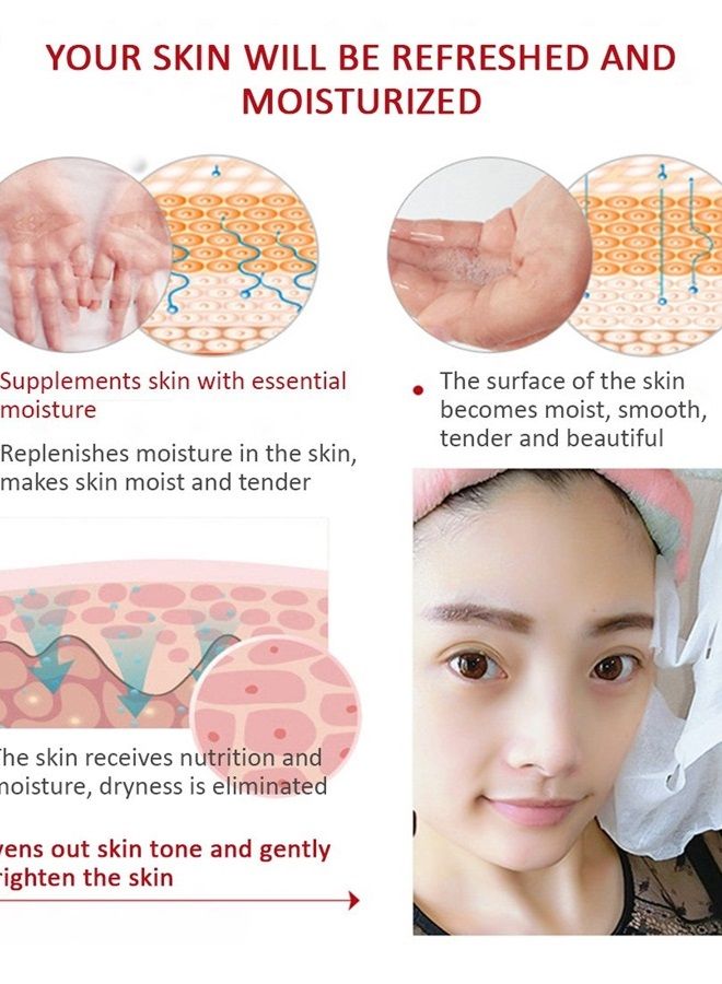 V7 Deep Hydration Making Facial Skin Youth Seven Vitamins Essence Orange Kiwi Apple Strawberry Face Mask Refreshing Moisturizing Natural Extract 30g x 8 PCS