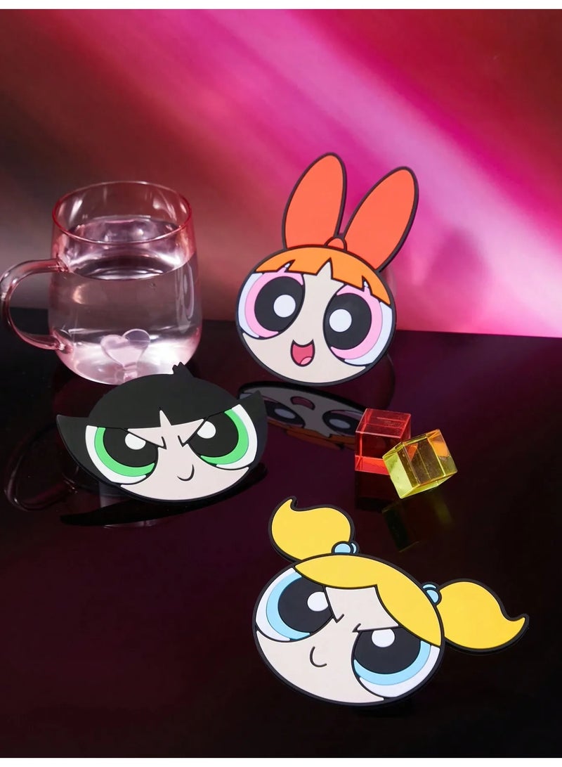 Powerpuff Girls Cup Coasters – Set of 3 Durable Heat-Resistant Coasters That Protect Surfaces - Image 1