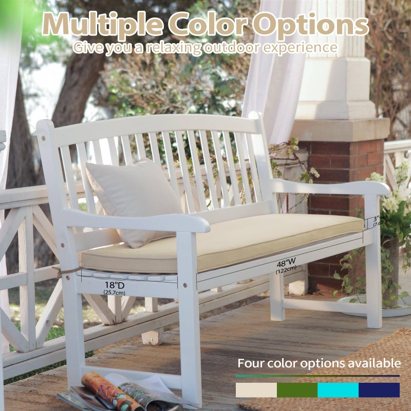 Mrsenloi Outdoor Bench Cushion 48x18x3 Inch with Ties, Thick Waterproof Porch Swing Cushions for Patio Furniture Chair Pad, Seat Sofa Garden Replacement Cushion Sponge Filling - Image 5