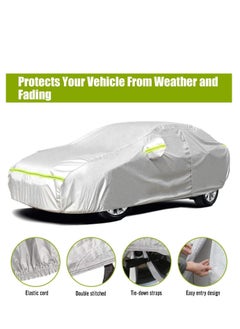 ZUIHAO Outdoor Full Car Cover Sedan Cover Universal Fit 177-194 Inch Sunscreen Heat Protection Dustproof Scratch-Resistant UV Protection Car Cover  - Image 5