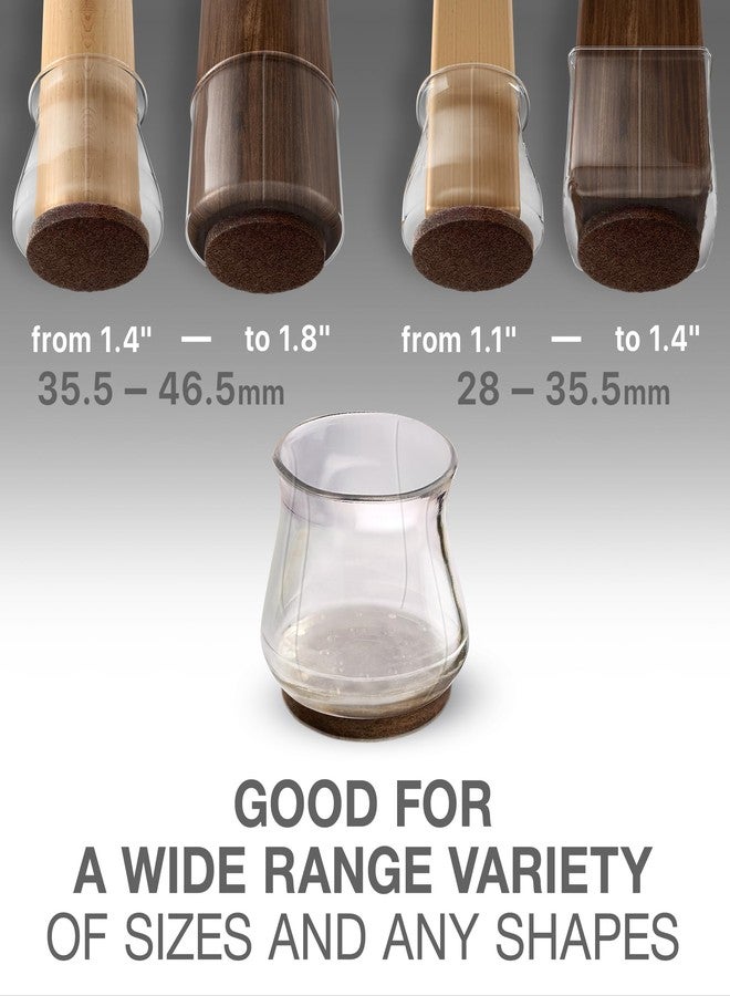 X-Protector 8 PCS Chair Leg Floor Protectors with Felt Pads X-Protector - 1.4" - 1.8" - Furniture Pads for Hardwood Floors - Clear Chair Pads - Floor Protectors for Chairs - Brown Chair Leg Covers! - Image 3