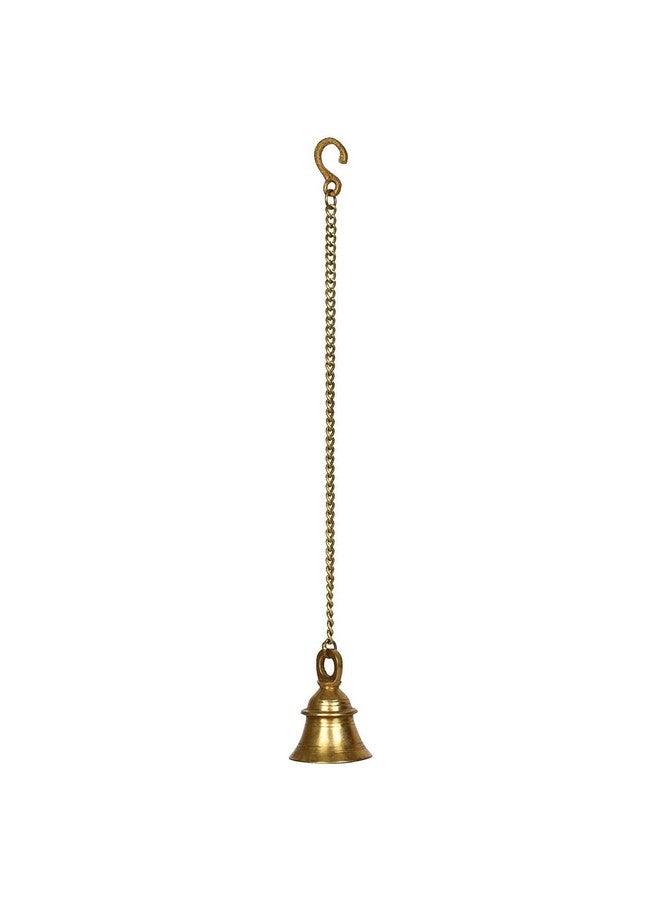 APKO Brass Hanging Bell Solid Bell with Deep Sound Antique Style Home Decor for Wall Door Mandir Temple Pooja (Standard, Gold) (Pack of 1) - Image 4