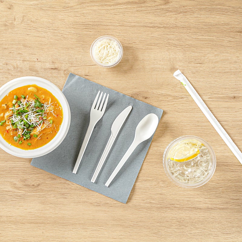 Restaurantware-Basic Nature 6.5 Inch Cutlery Set, 290 Disposable Plastic Cutlery - Durable, White Plastic Disposable Silverware, Withstands Up To 180F, Ideal For Large Events - Image 5