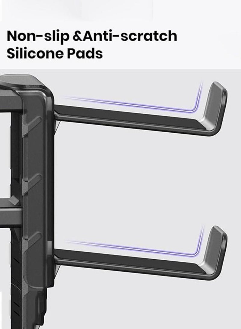 3-in-1 PC Gaming Headset and Controller Holder, Headphone Stand with 360° Rotation Non-Slip Clamp & 2 Controller Holders, Universal Gaming Accessories Organizer for Controllers, Headphones, and Cables - Image 5