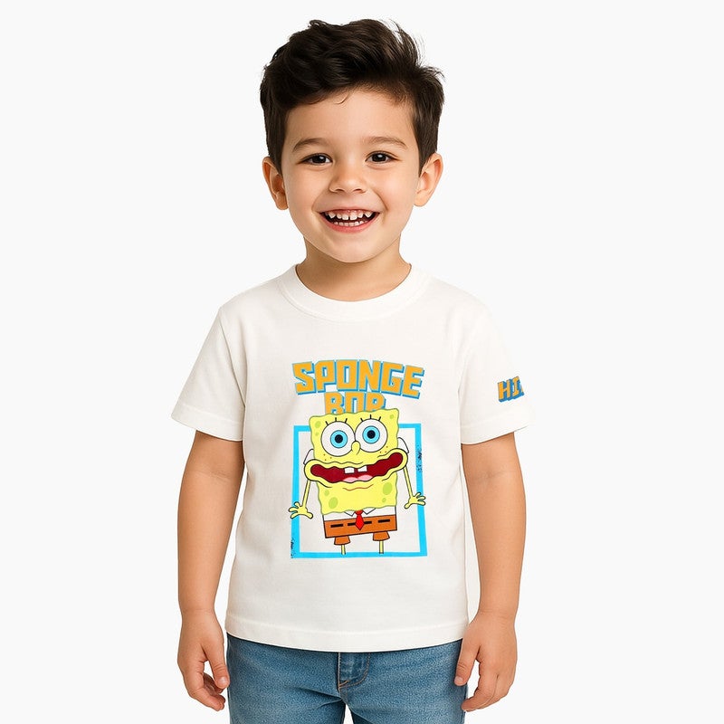 Nickelodeon Sponge Bob Kids Boy's Short Sleeve 100% Cotton T-Shirt - Image 1