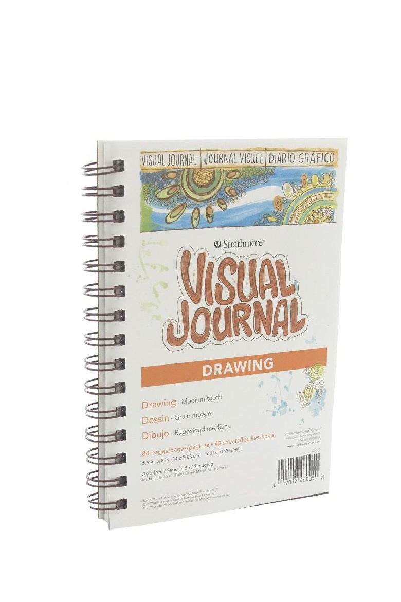 Strathmore Visual Journal Drawing Pad 163 gsm White 42 Sheets - Image 1
