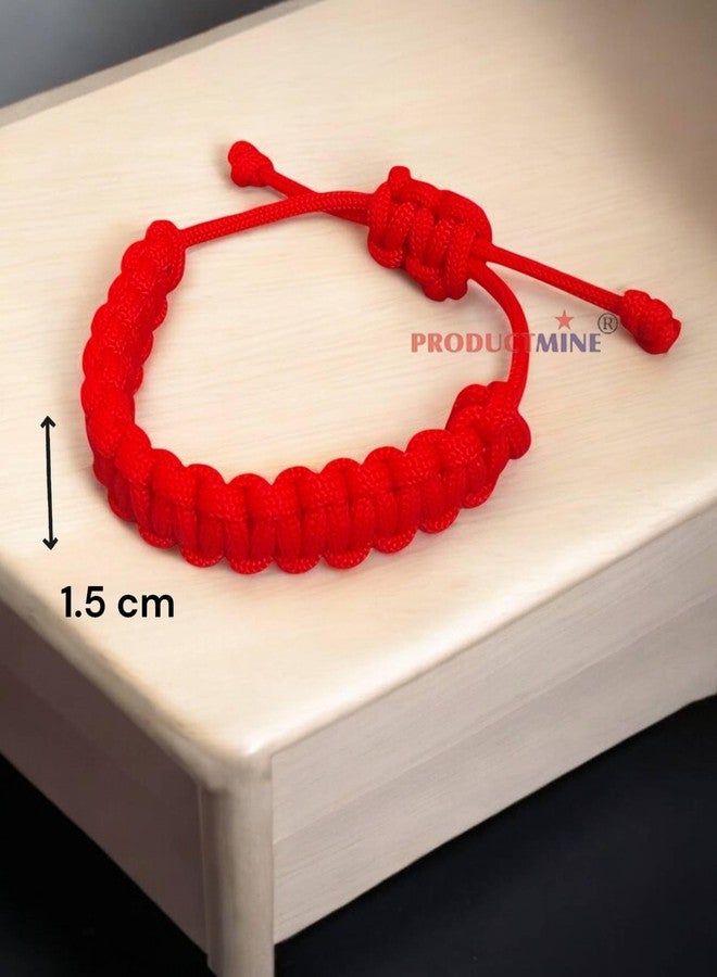 PRODUCTMINE سوار PRODUCTMINE® مصنوع يدويًا، سوار معصم قابل للتعديل، سوار صداقة للنساء والرجال، لطيف على البشرة - أحمر - Image 2
