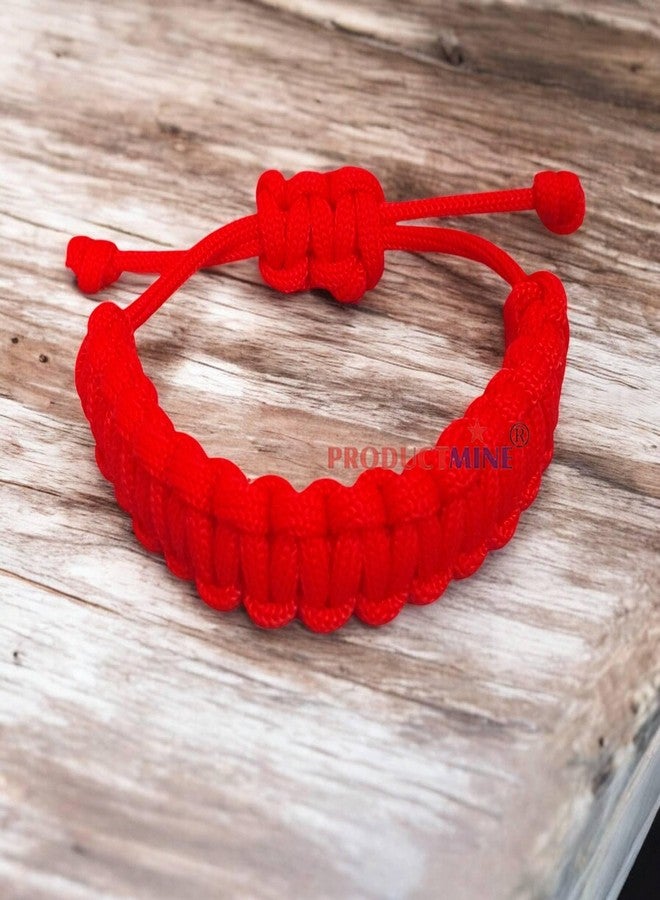 PRODUCTMINE سوار PRODUCTMINE® مصنوع يدويًا، سوار معصم قابل للتعديل، سوار صداقة للنساء والرجال، لطيف على البشرة - أحمر - Image 3