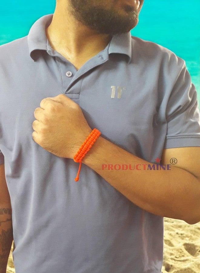 PRODUCTMINE سوار PRODUCTMINE® مصنوع يدويًا، سوار معصم قابل للتعديل، سوار صداقة للنساء والرجال، لطيف على البشرة - أحمر - Image 5