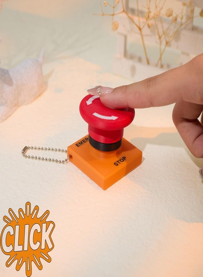 minihope Emergency Stop Button Fidget Clicker Toy- 3D Printed Industrial Style Fidget Toy - Multi-Use Bag Charm & Eco Stress Relief Toy - Image 2