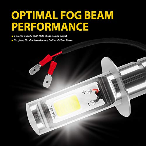 AUXLIGHT H3 LED Fog Light Bulbs 6000K Xenon White, Super Bright High Power COB Chips LED Fog Daytime Running Lights DRL Bulbs Replacement for Cars, Trucks (Pack of 2) - Image 5