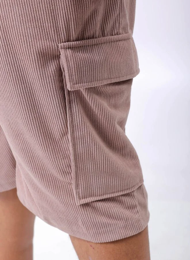 HARDSODA Men Plus Size Loose Fit Self Design Cargo Shorts