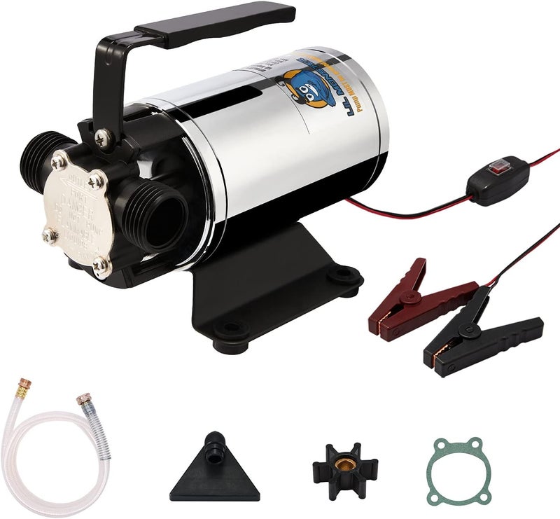LilMonster Water Transfer Pump 12V 330GPH, Auto Portable Electric Utility Water Pump Self-Primingwith Suction Hose Kit - Image 1