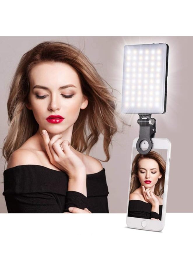QLIGHT Rechargeable Phone Light, 60 LED Selfie Light, Video Light with Phone Light Clip, Camera Light, Adjusted 3 Light Modes,Ideal Selfie Light for Phone,Makeup, iPad, Laptop, Camera, for Vlog, TikTok  - Image 3