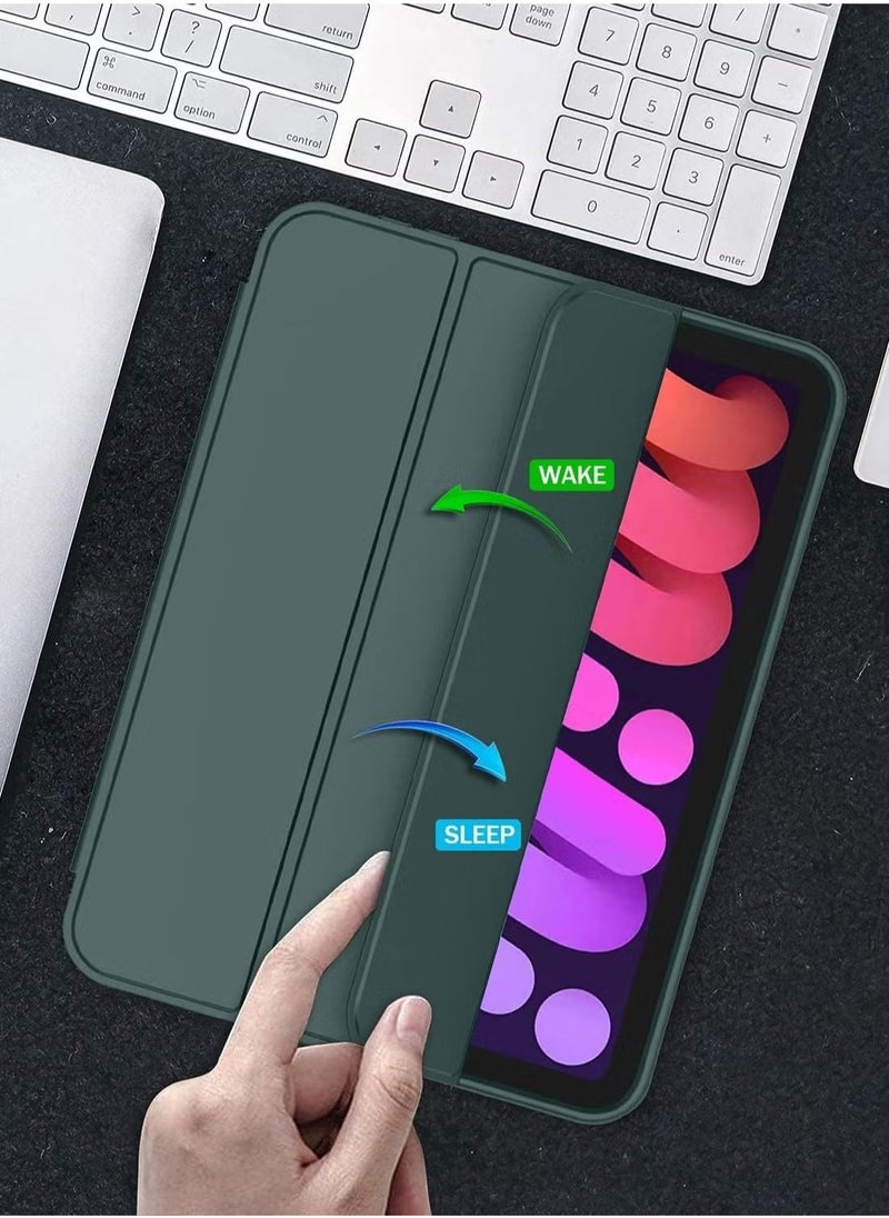 ELTRAZONE iPad Mini 7 Case 2024 – A17 Pro 8.3-Inch 7th Generation Case with Pencil Holder, Trifold Stand, and Soft TPU Back, Green - Image 4