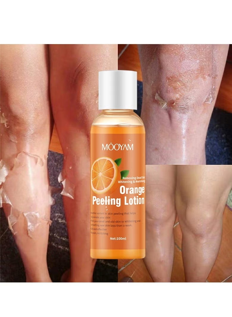 MOOYAM Orange Peeling Lotion 100ml Exfoliating Dead Skin & Callus Remover, Hydrating Body Brightening Treatment - Image 1