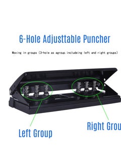 KWTrio Adjustable 6-Hole Desktop Punch Puncher For A4 A5 A6 B7 Dairy Planner Organizer Six Ring Binder With 6 Sheet Capacity  - Image 2