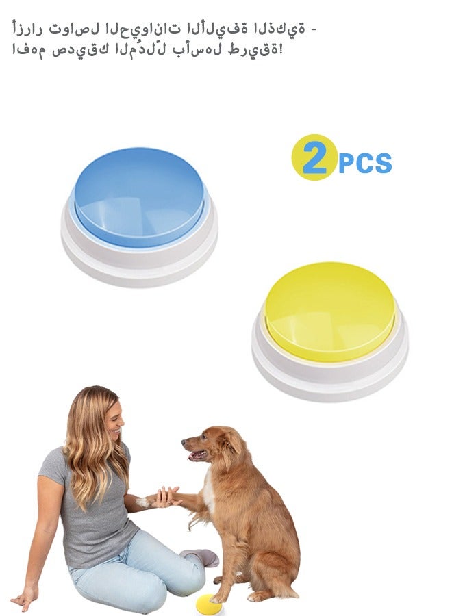 Organizer Talking Buttons for Dogs - Dog Training Push Buttons -Talk Commands into 2 Speaking Buttons for Easily Training Dogs - Image 1