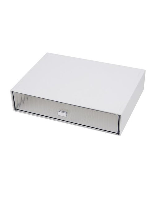 Desktop Drawer Organizer Waterproof Dustproof Plastic DIY Combination Multi Layer Stackable Drawer Storage Case Striped White 1 Drawer