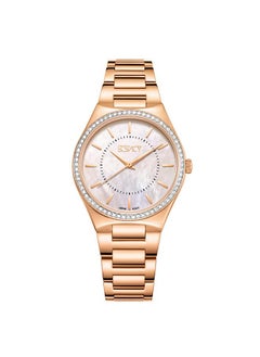 ECSTACY Ecstacy Women's VJ21 Movement Watch, Analog Display and Stainless Steel Strap - E23507-RBKMK, Two Tone Rose Gold  - Image 1